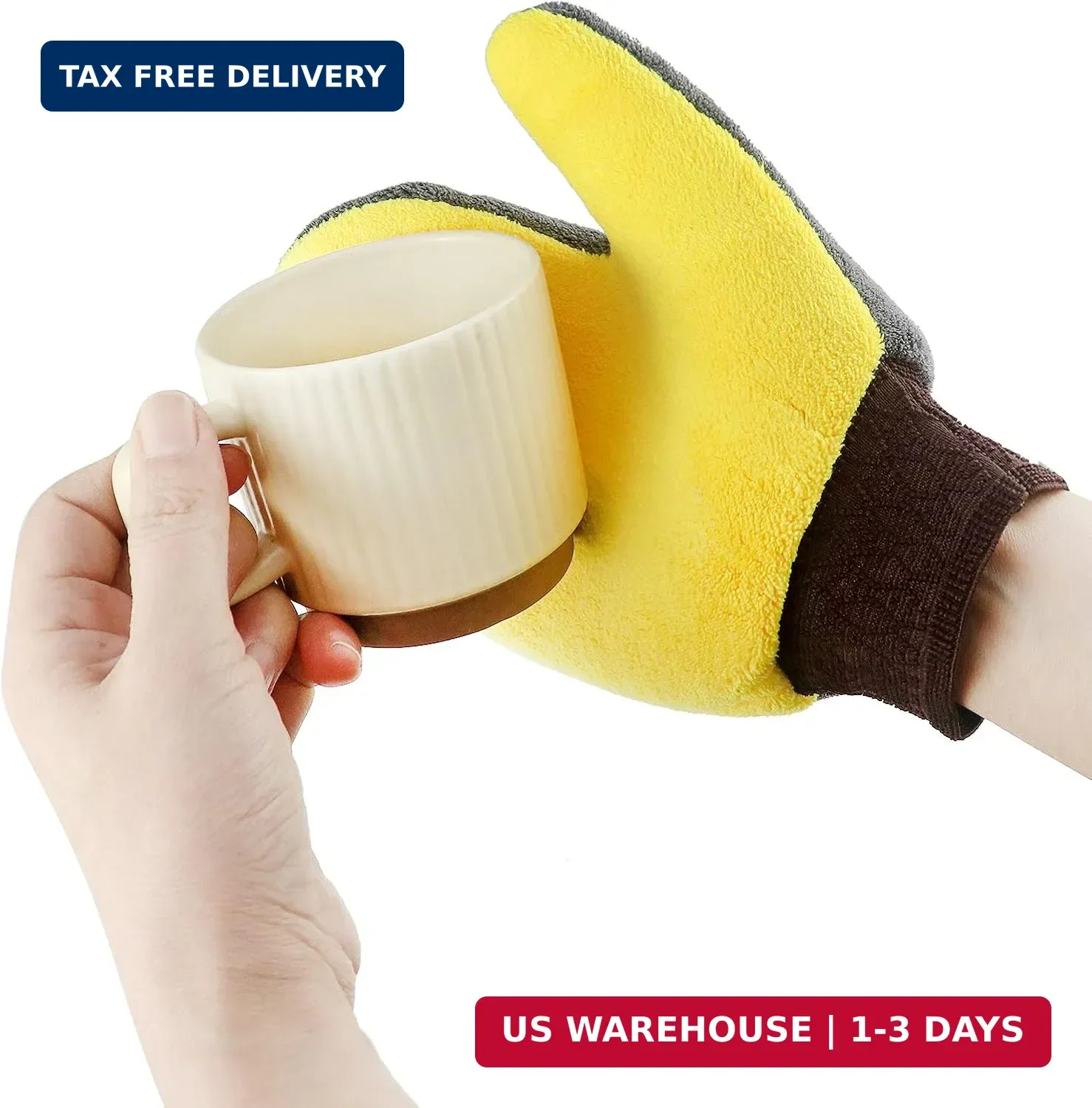 4 Pack Painter’s Gloves, Soft Microfiber Terry Mitts for Cleaning, Dusting