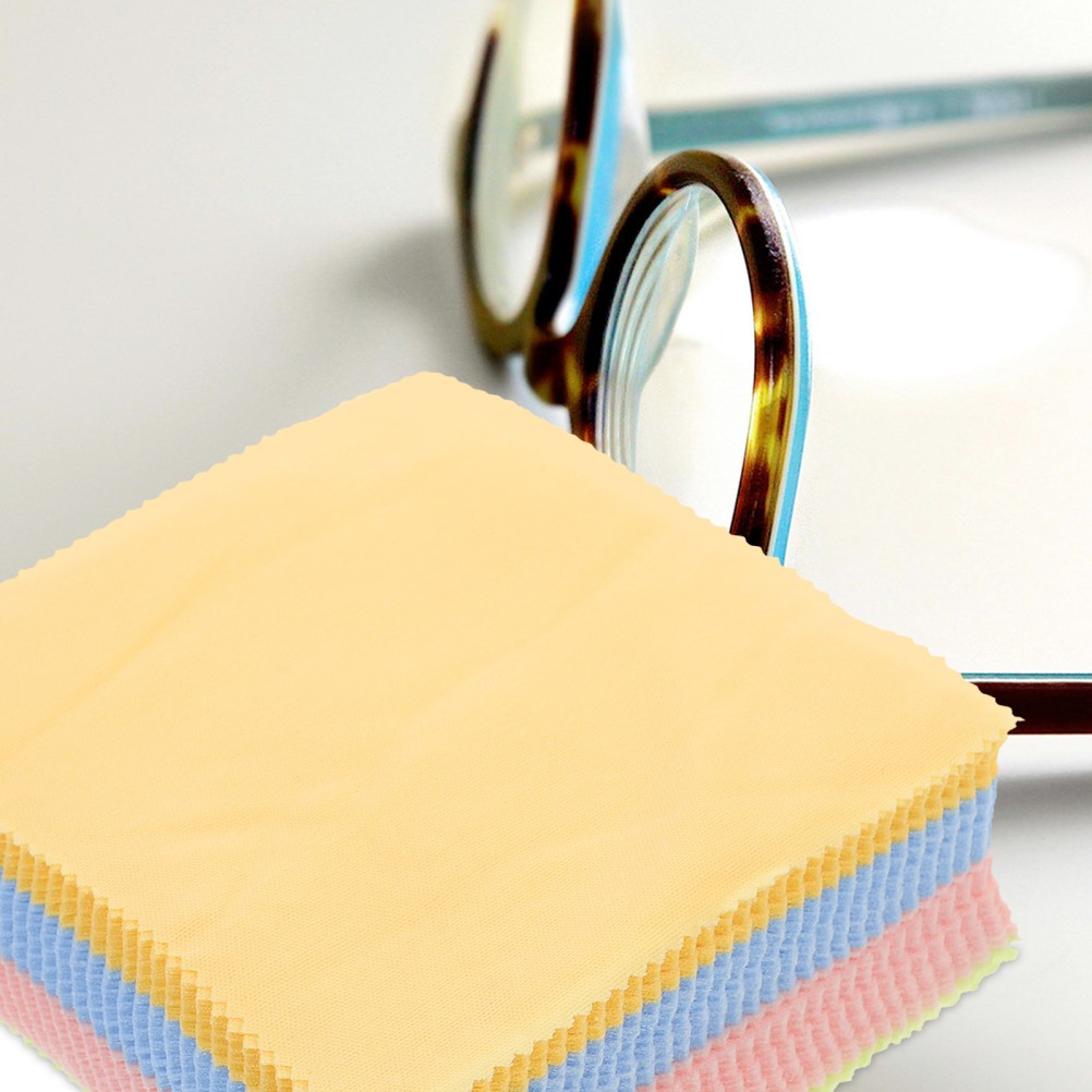 100Pcs Reusable Fiber Cleaning Cloths for Eyeglasses Assorted Color Lightweight