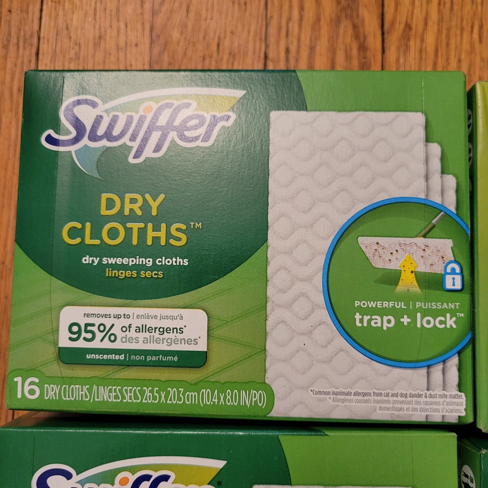 4 Swiffer 16ct Dry Sweeping Dry Cloths White Unscented Trap Lock Refills NEW