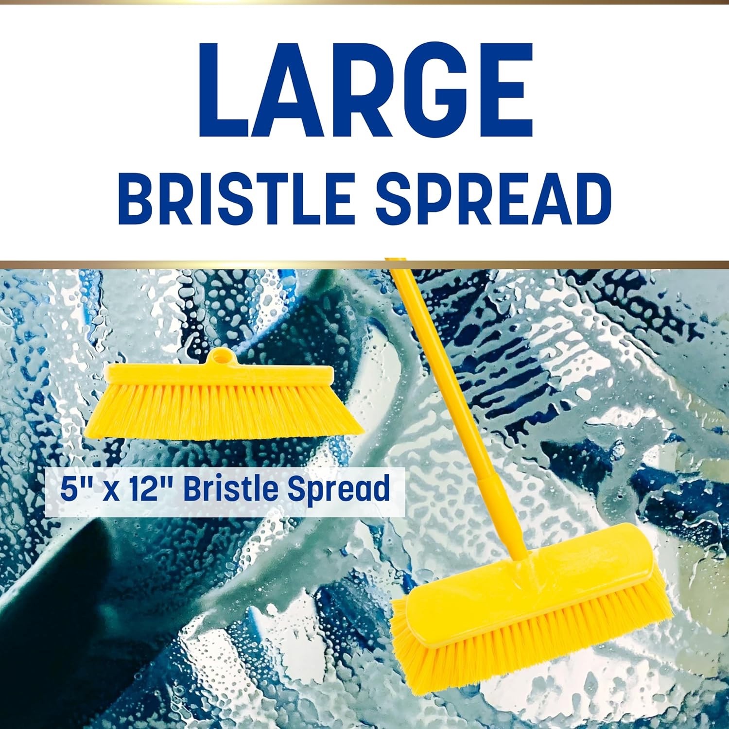 SPARTA Flo-Thru Plastic Scrub Brush, w/Soft Nylex Bristles 10.5″L x 4.5″W x 4″H