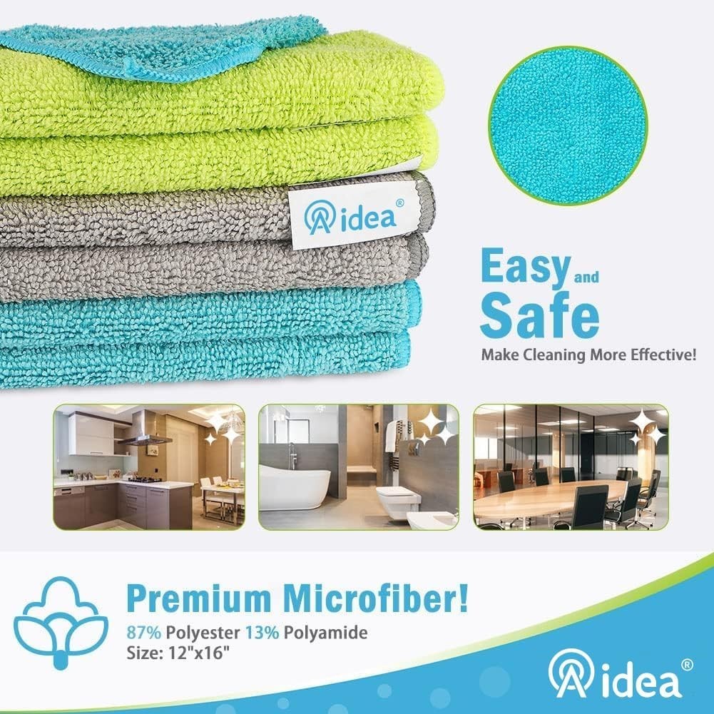 Versatile Multi-Colored Microfiber Cloths – 8-Pk for Home & Automotive Use