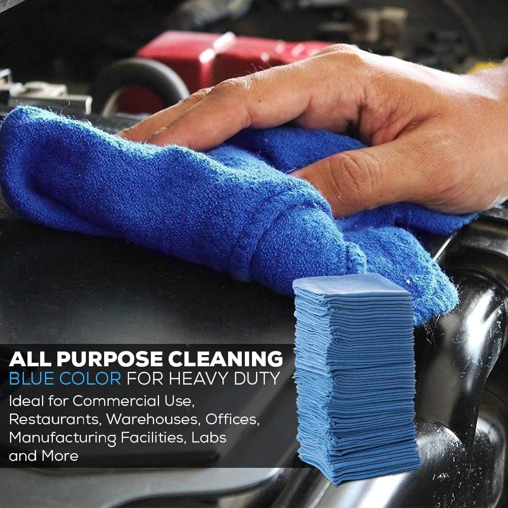 Simpli-Magic 79185 Shop Towels 14”X12”, Blue, 100 Pack