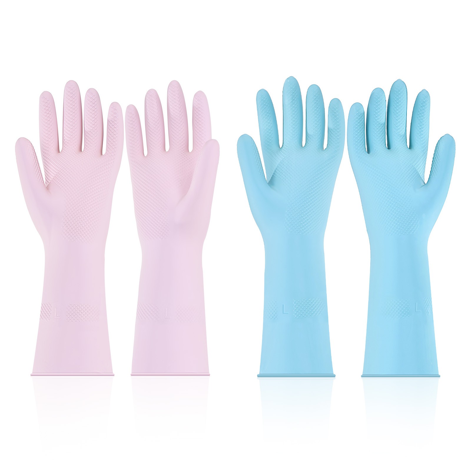 Uimoso Durable Cleaning Gloves – 2 Pairs,Non-Slip,Large Size for Household Tasks