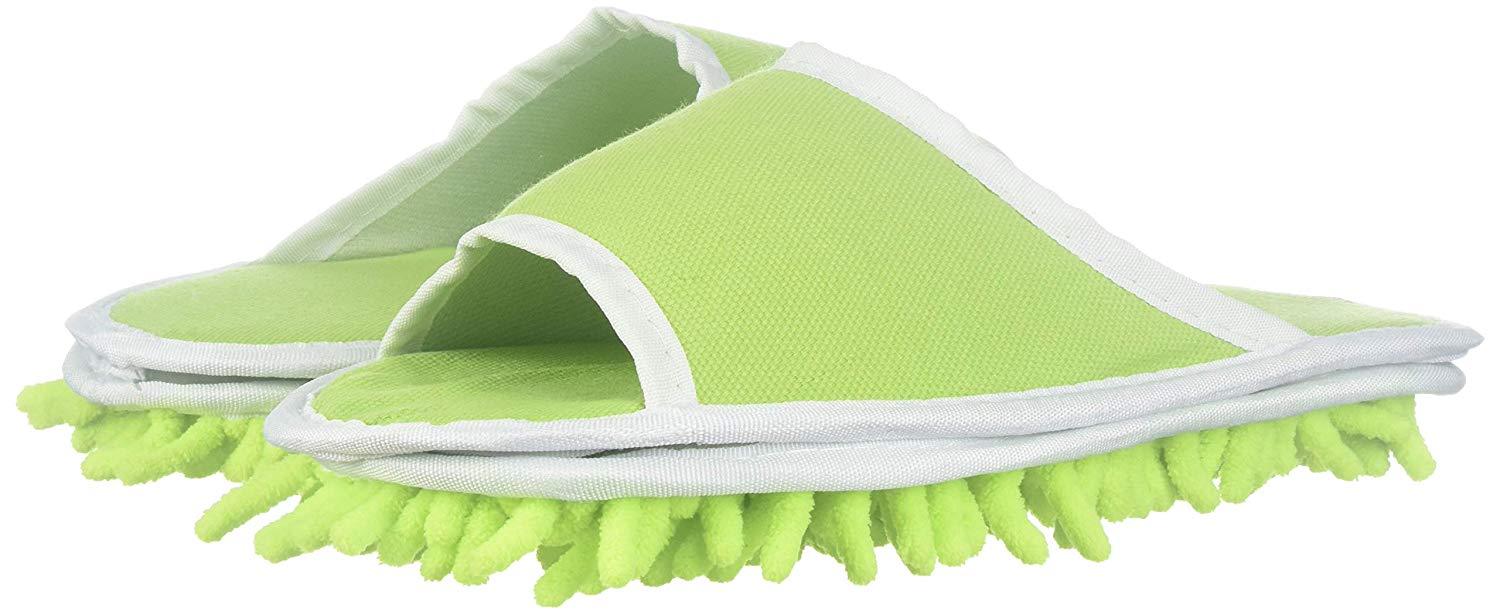 Slipper Microfiber Mopping Shoes Cleaning Tool Size 6 – 9 GREEN – 2 Pairs