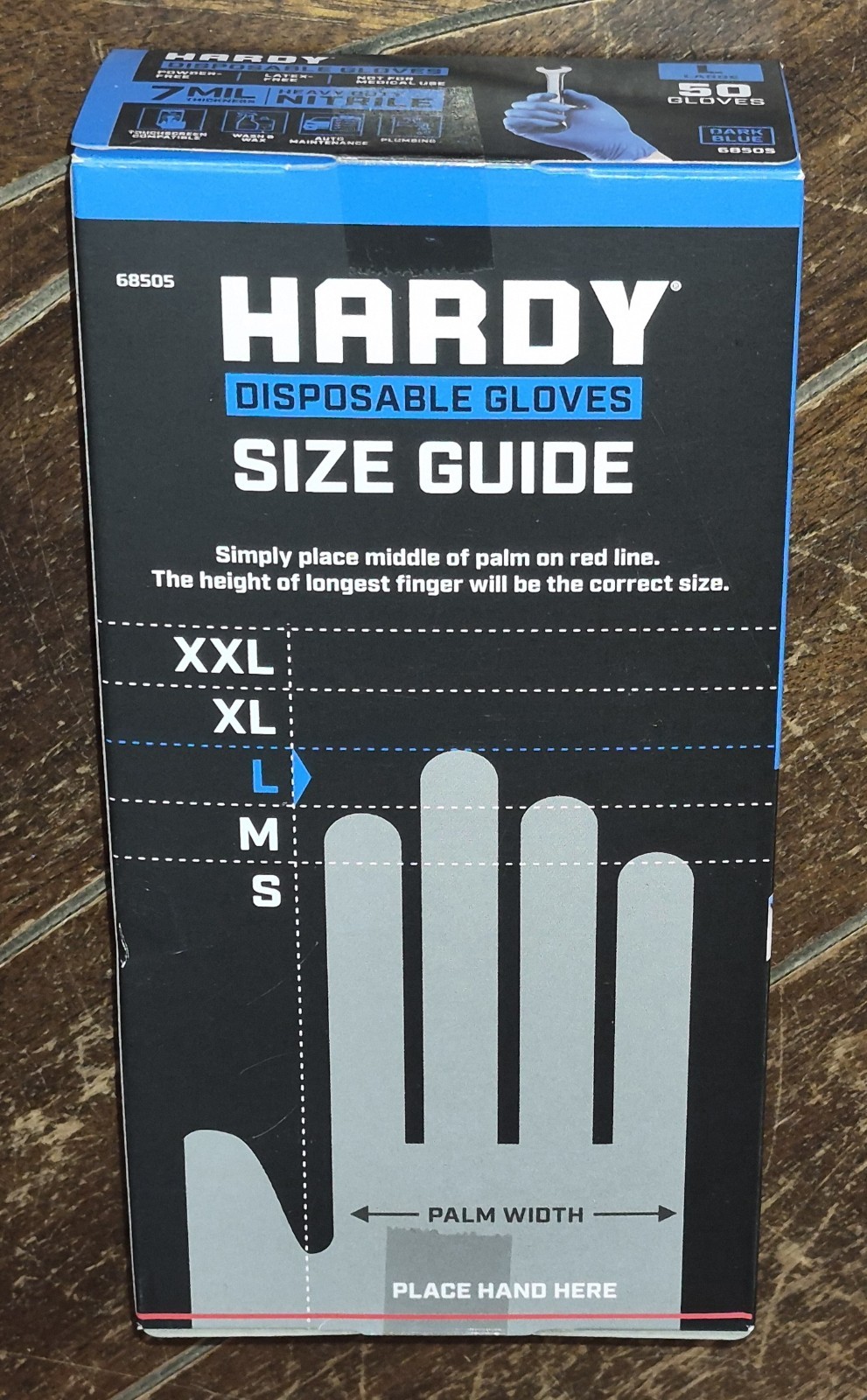 Hardy BLUE Heavy Duty LARGE Nitrile Disposable Gloves ~50 Gloves Per Box~ 7 MIL