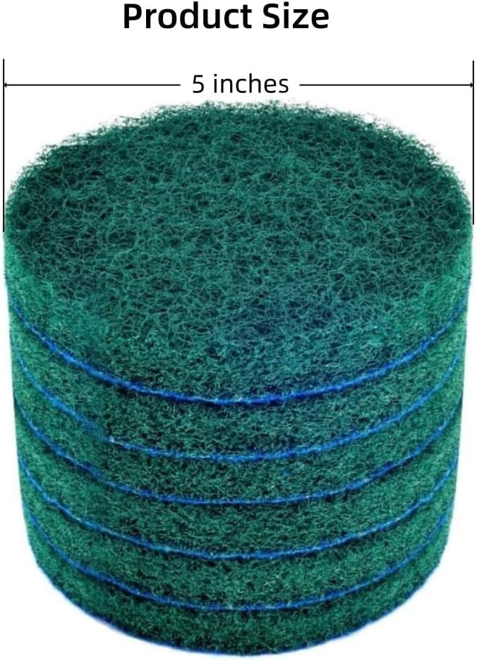 Durable Green Scrub Pads – 5 Inch Abrasive Power for Tough Cleaning Tasks