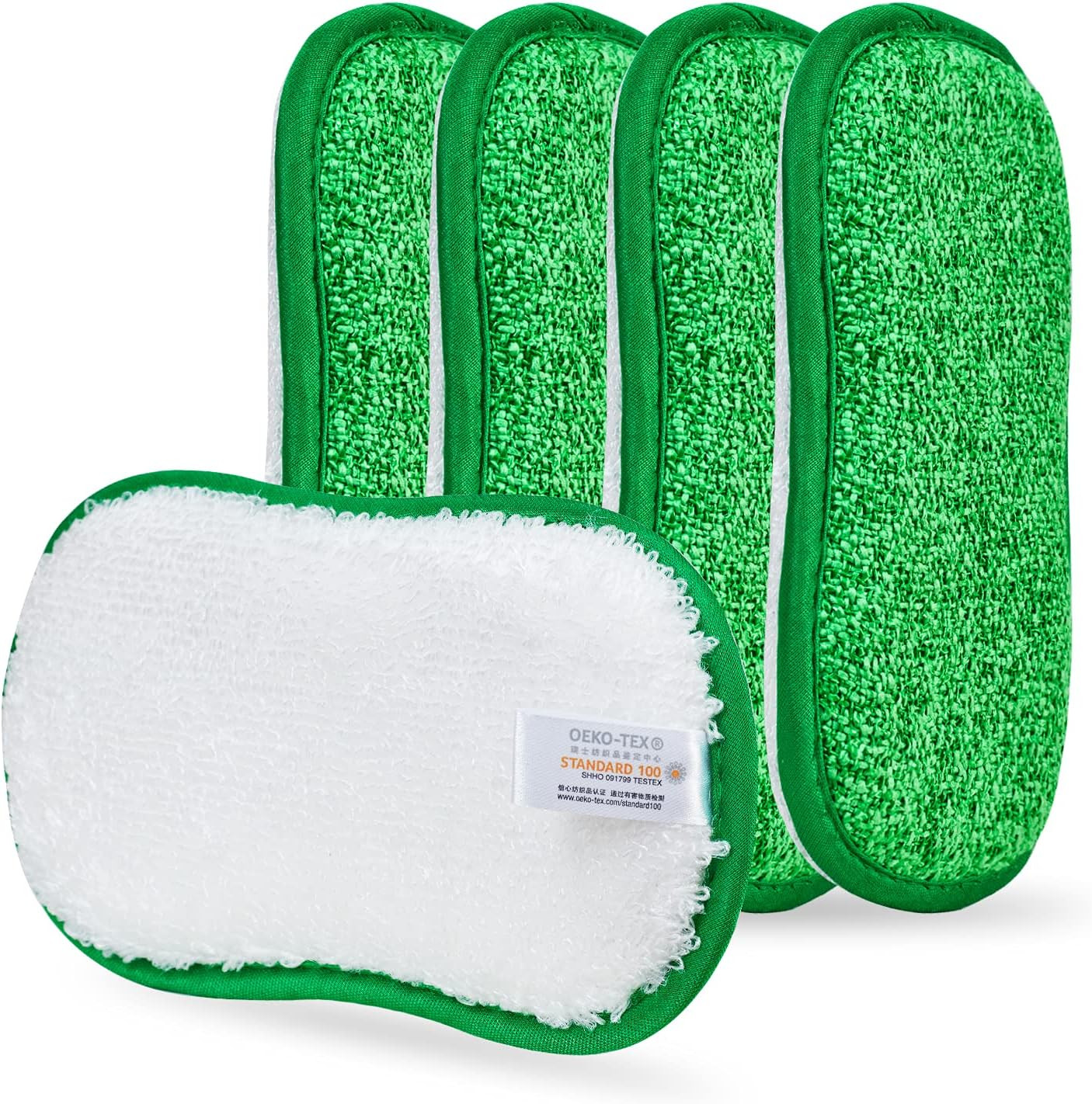 Kitchen Dish Sponge Scrubber Non Scratch, Dishcloth No Odor Reusable Washable Mu