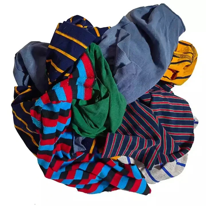 Color Knit Rags – Bulk Uncut T-Shirt Cotton Cleaning Wipers for Multipurpose Use