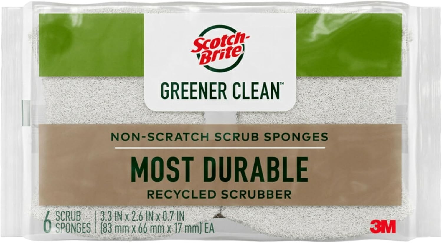 ® Greener Clean™ Non-Scratch Scrub Sponge 6 Pack 6 Units per Case
