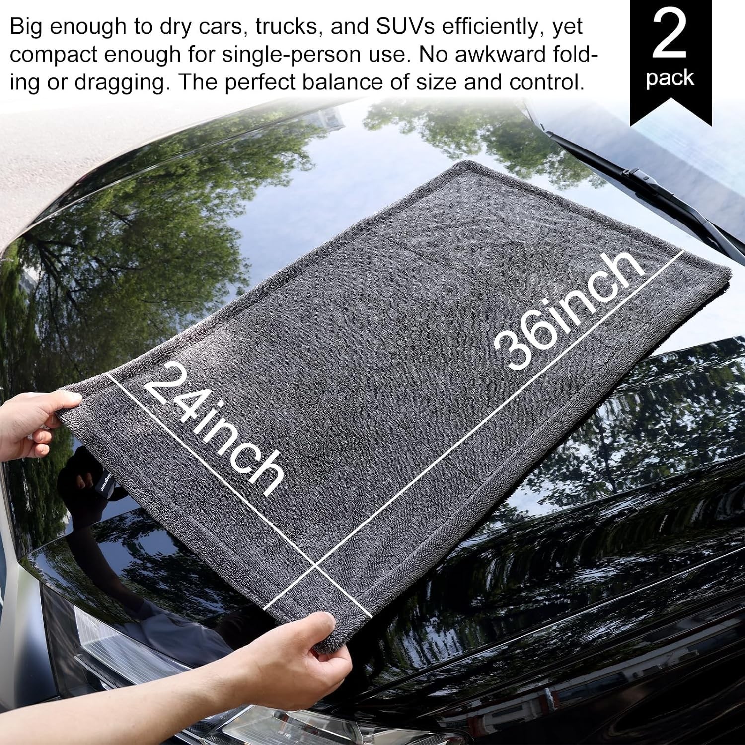Twin Pack Extra Large 24×36 Microfiber Towels – Soft, Durable & Machine Washable