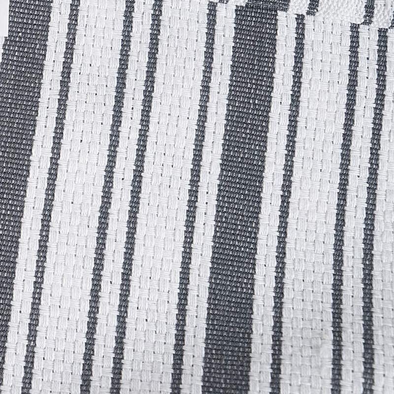 Kitchen Towels Set – (20’’ x 30’’) Extra Pack of 6 Dark Grey Multi Striped