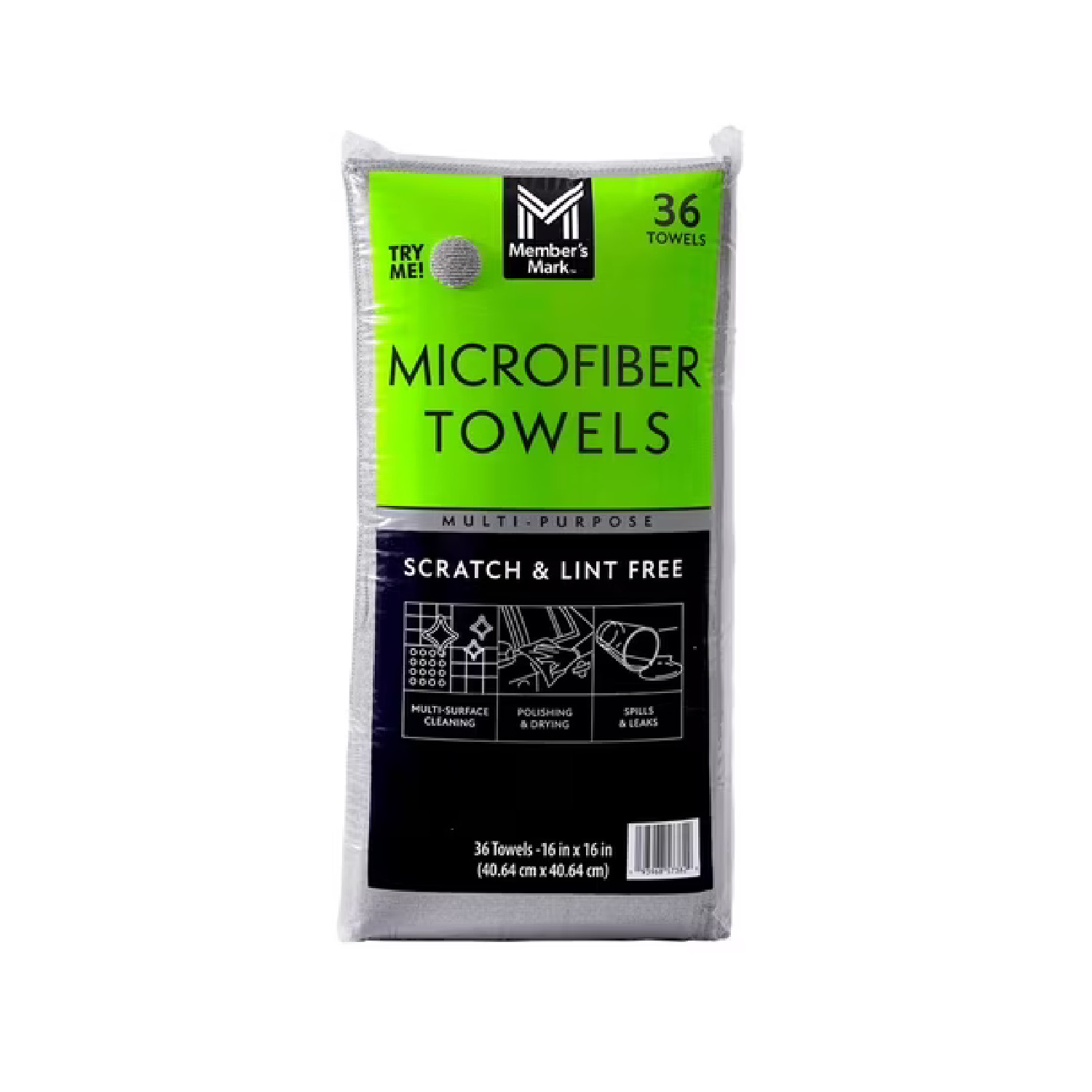 Member’s Mark Microfiber Towels, 16″ x 16″, (Choose Your Color & Count)