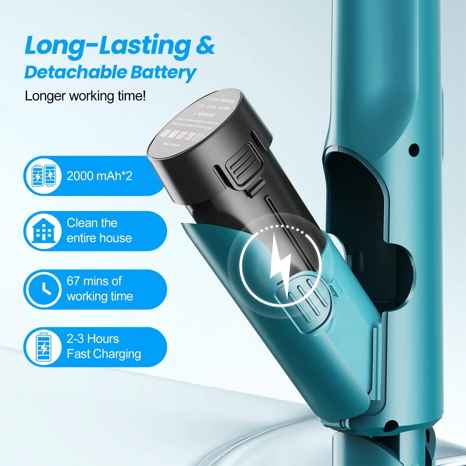 Amiluo Cordless Electric Mop, Dual-Motor Power Spin Mop for Floor Cleaning with
