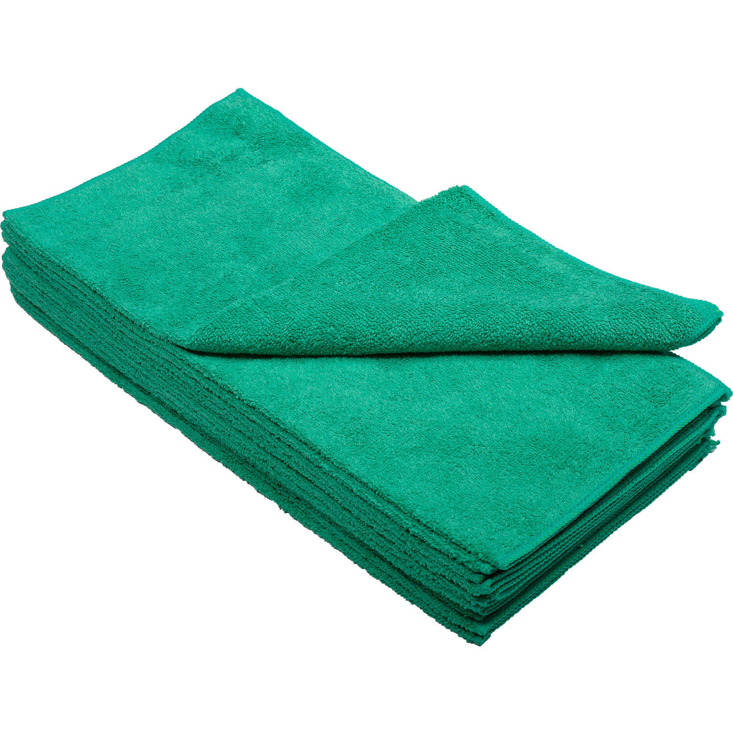 16″ x 16″ 300 GSM Microfiber Cleaning Cloths Green 12 Cloths/Pack