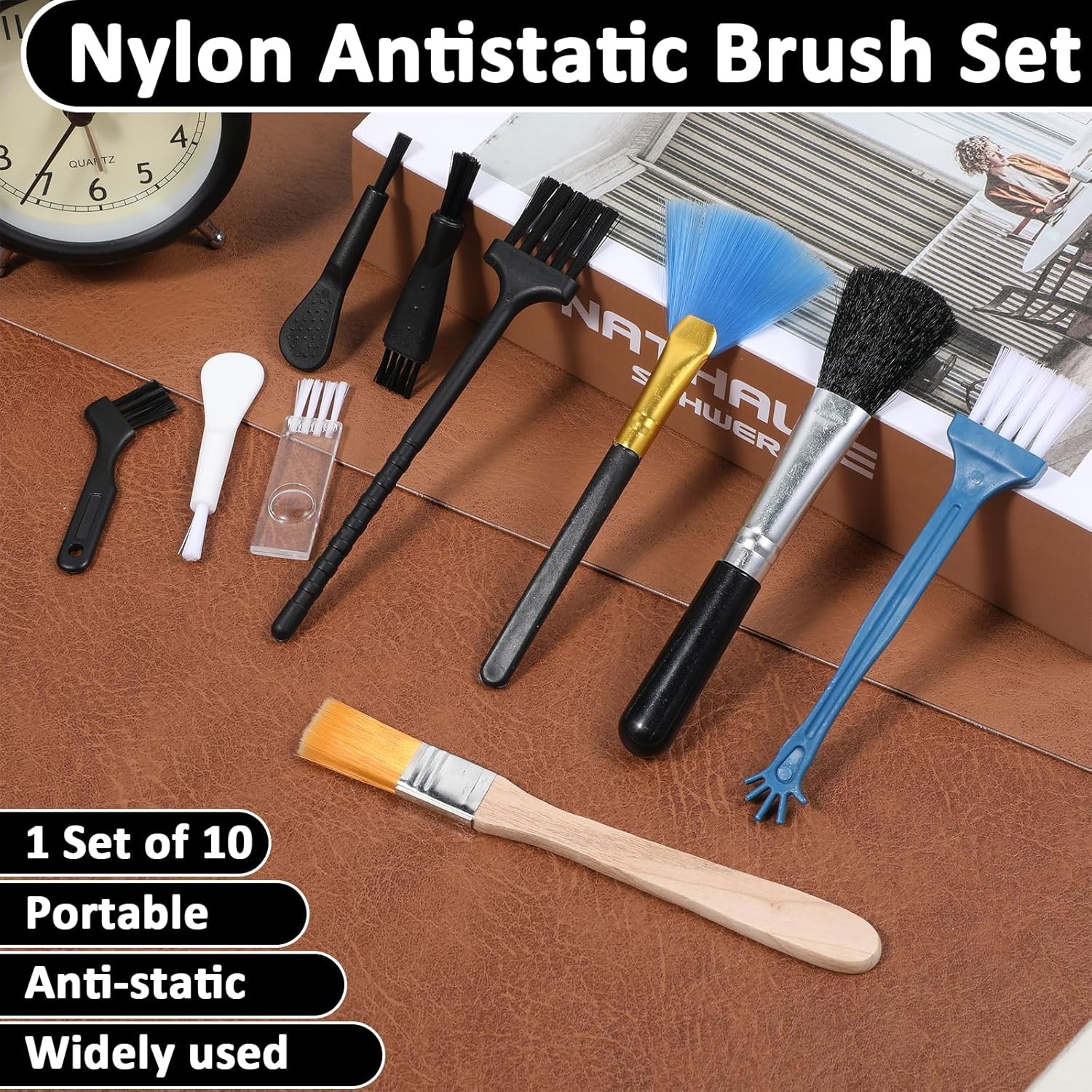 Keyboard Brush, 10 Pcs Mini Anti Static Brush Keyboard Cleaning Brushes Kit