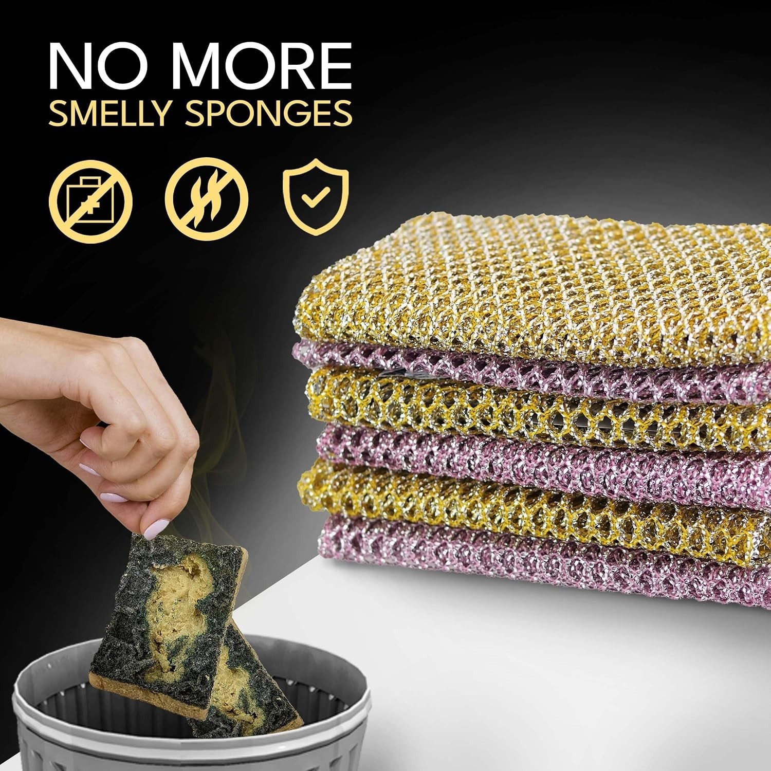 Non-Scratch Dish Scrubbers 24 Pcs – Odor-Free & Durable
