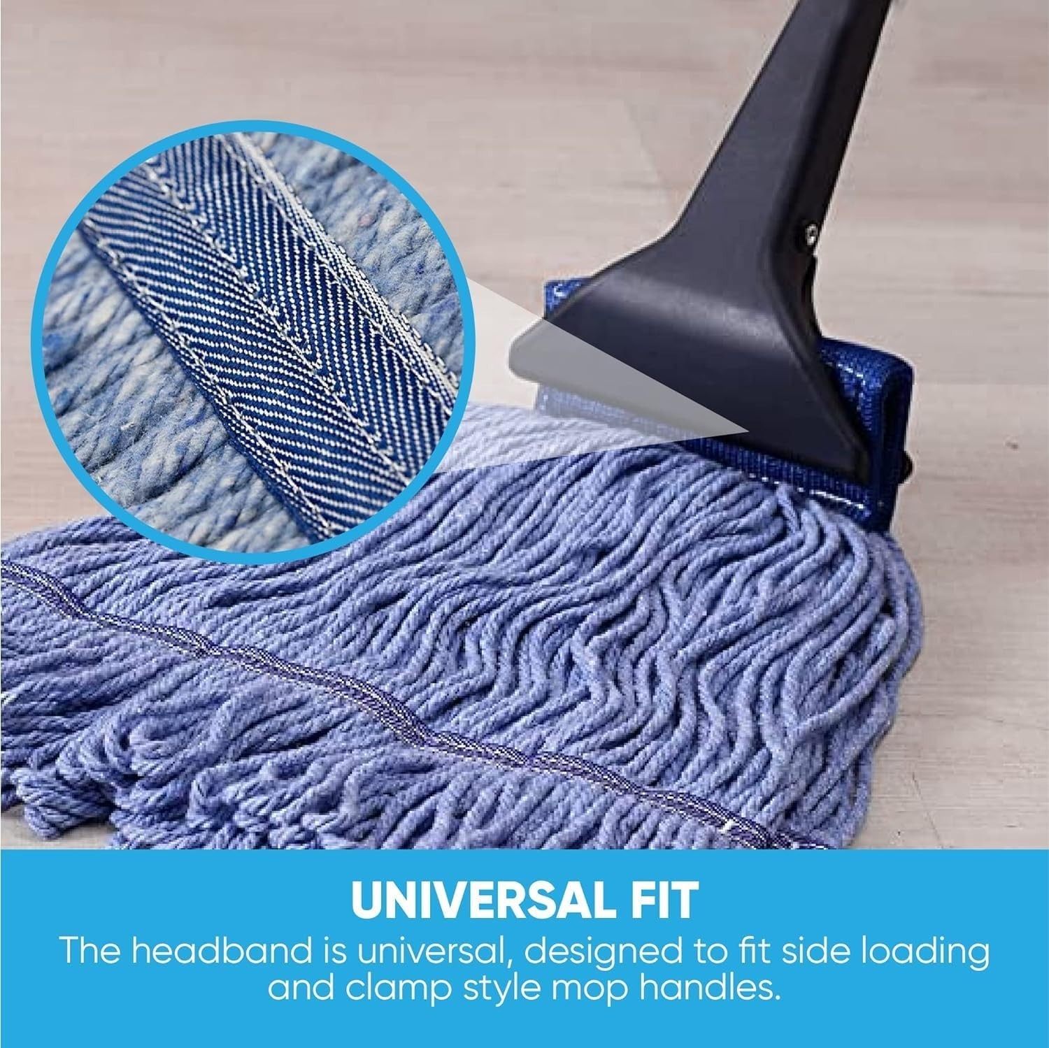 10 Pack Blue Cotton Mop Heads, 20oz Heavy Duty for Industrial Cleaning