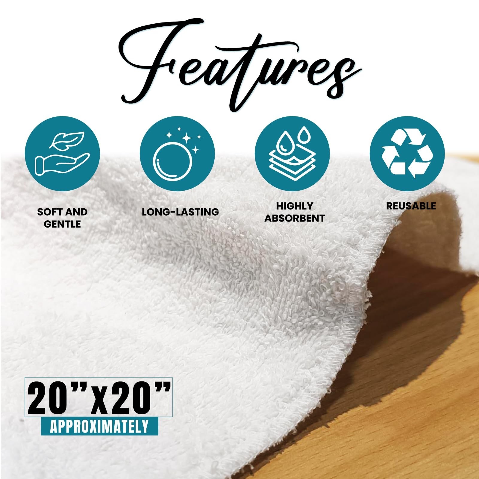Multipurpose Terry Cloth Cleaning Rags – 25 lbs Box, 20″x20″ – Ideal for Garage,