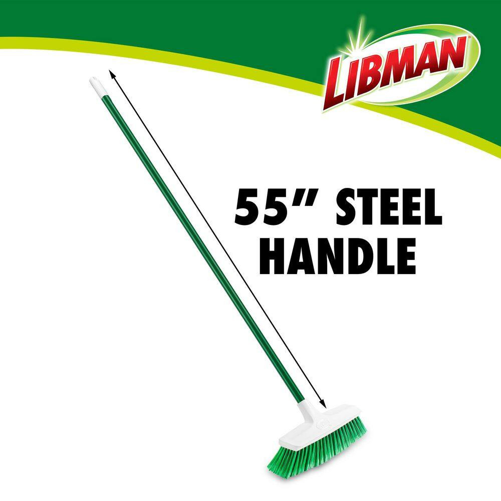13 In. Smooth Surface Push Broom with Steel Handle (2-Pack)