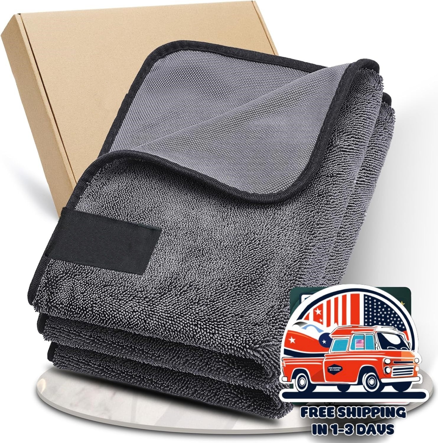 Toalla para secar el coche | Diseño de bucles retorcidos ultra absorbente NUEVO