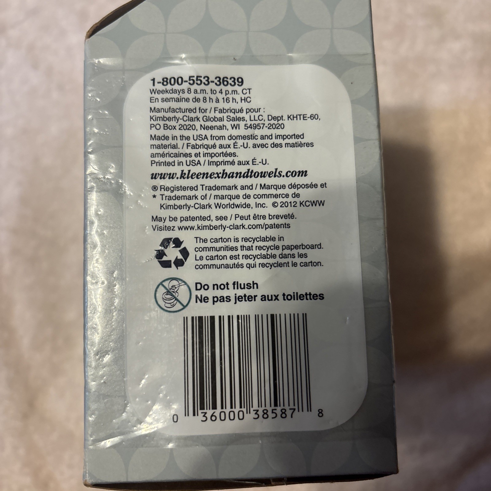 NIB Kleenex Hand Towels 60-1 Ply White/disposable/thick/Absorbent/Single Use/hou