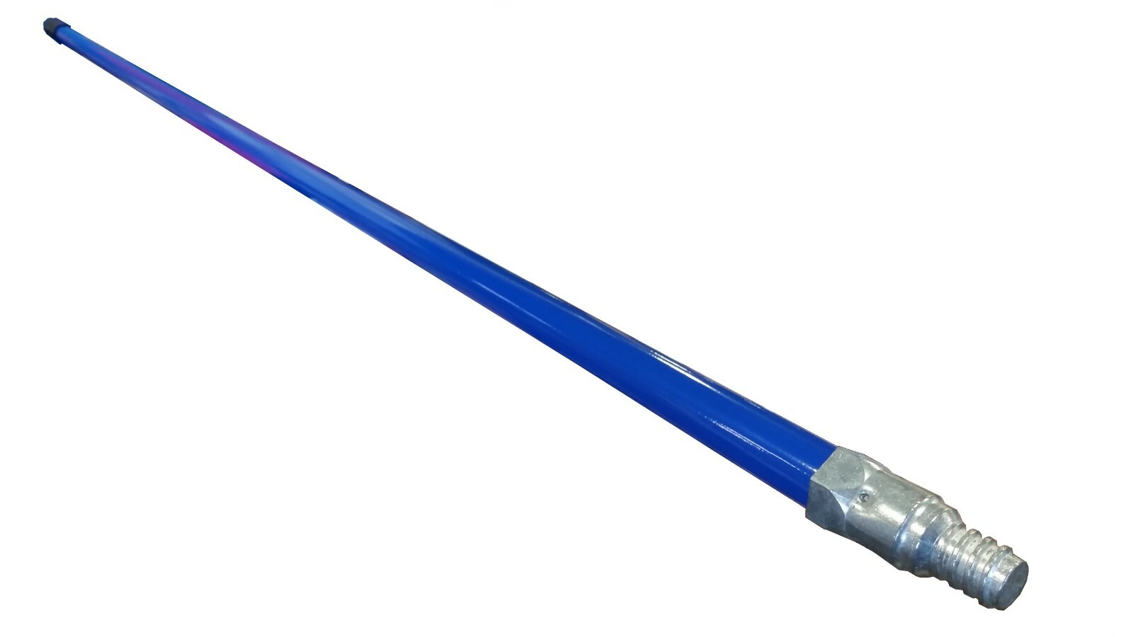 60″ Blue Powder Coated Steel Broom Handle with Metal Thread