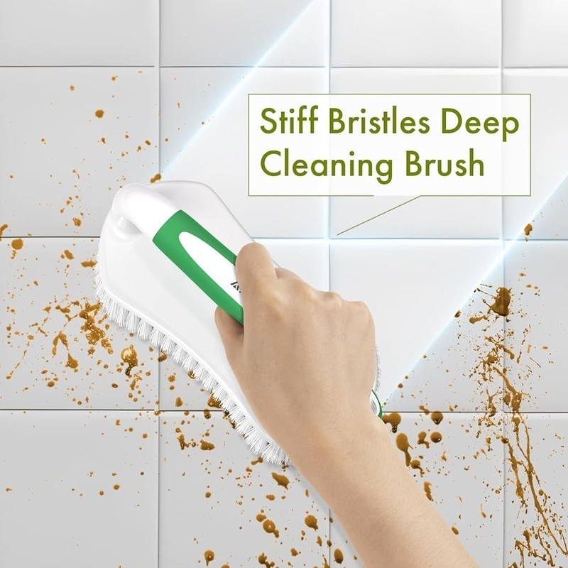 Ergonomic Scrub Brush Bathroom Kitchen Durable Stiff Bristles Easy Grip New