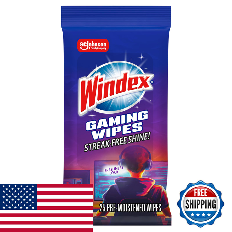 Windex Gaming Cleaning Wipes Pre-Moistened Wipes To Instantly Clean All Gaming