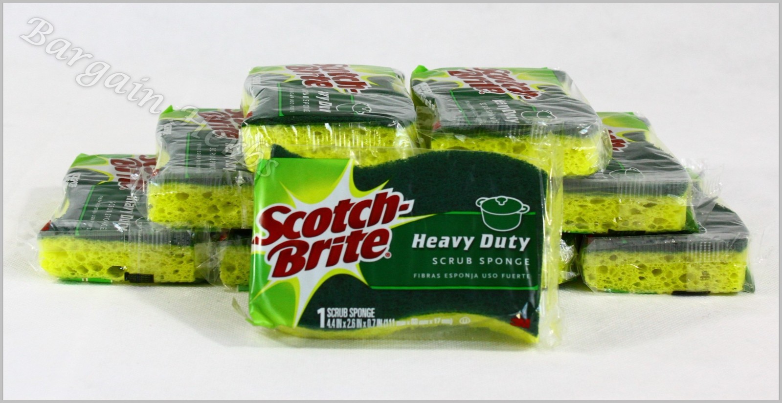 10 Pack Scotch Brite Heavy Duty Scrub Sponges Non-Scratch Free Shipping