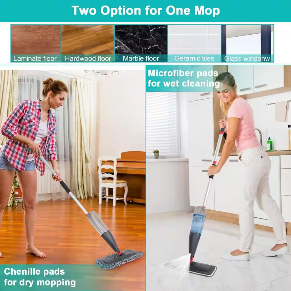 Commercial Cordless Floor Cleaning Spray Mop for Wood Hardwood Laminate Tile in