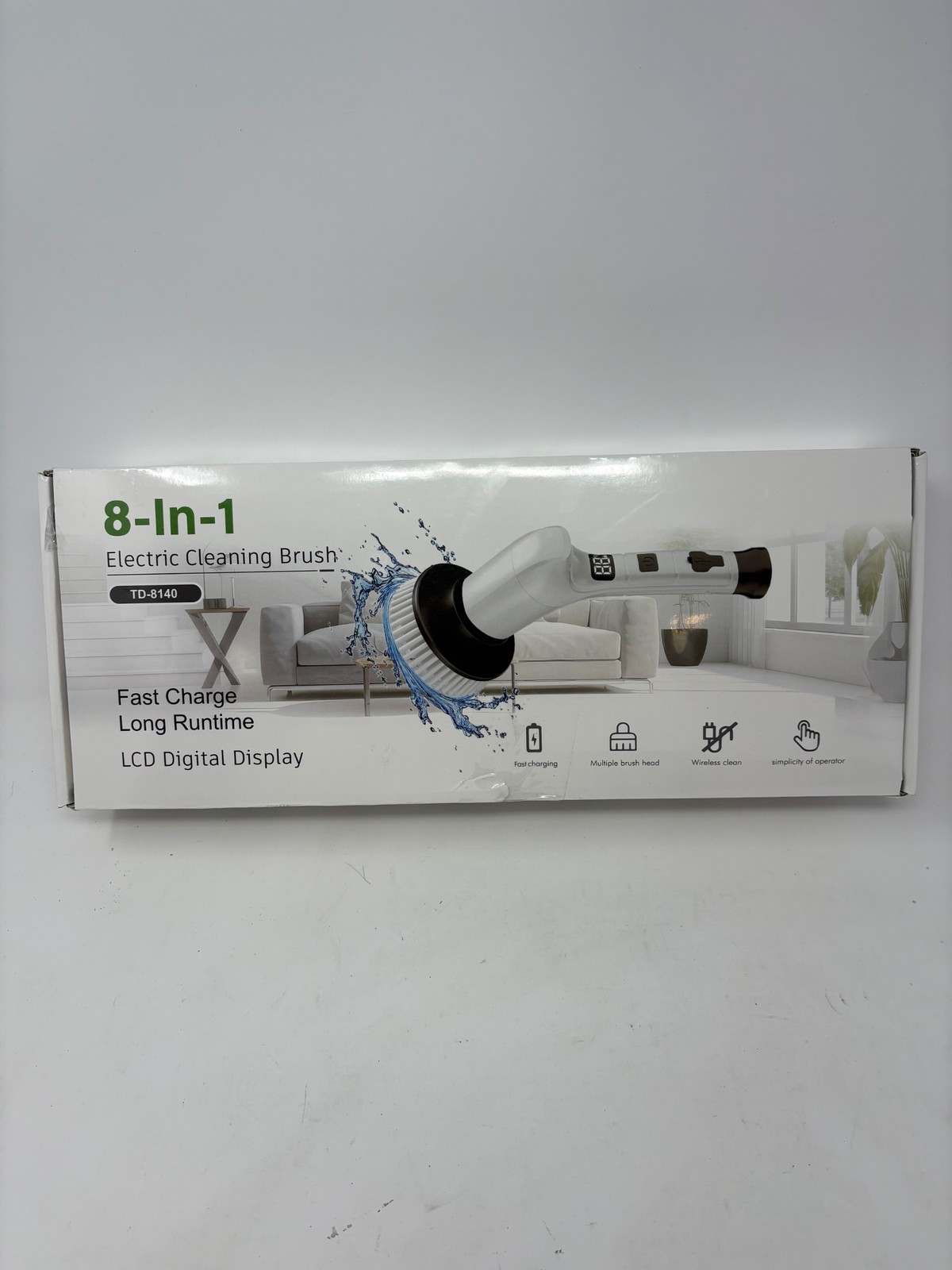8-In-1 Electric Cleaning Brush Cordless Power Scrubber TD-8140 With Pole Heads