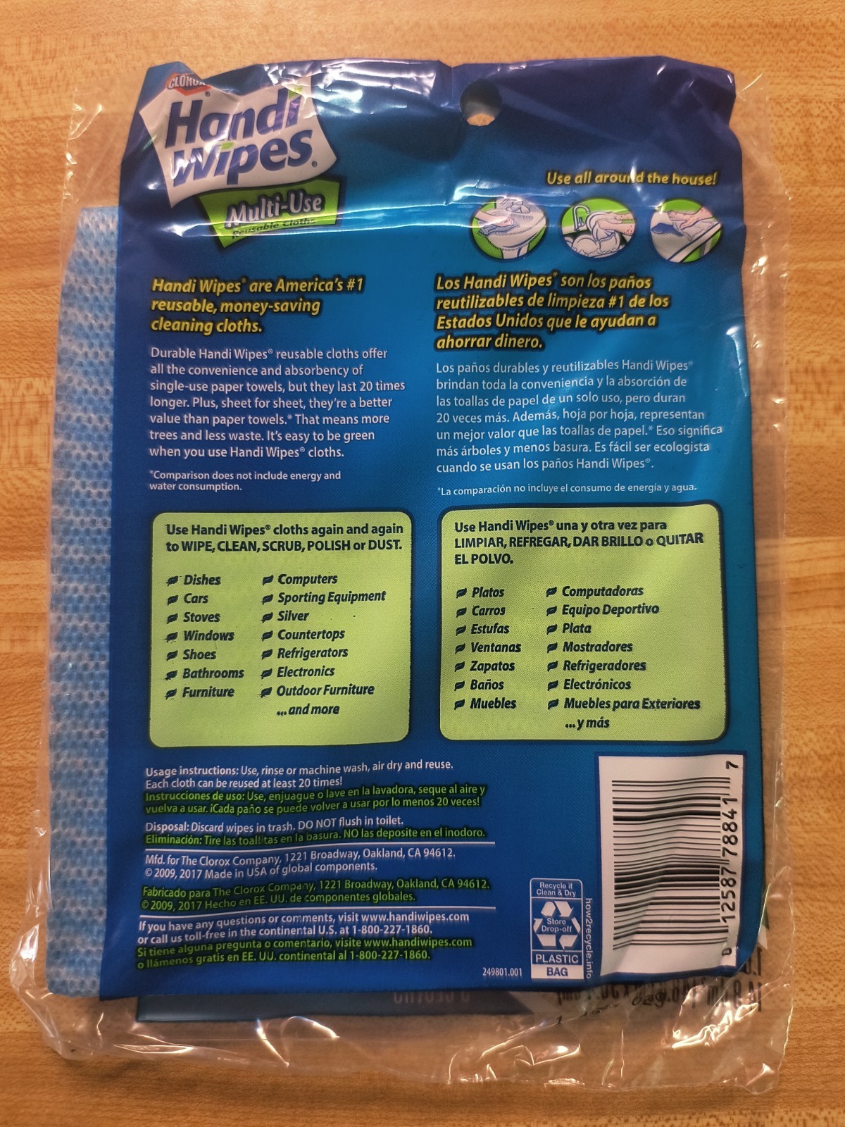 6 packs Clorox Handi Wipes Multi-Use handy Reusable Cloths, 6 Count