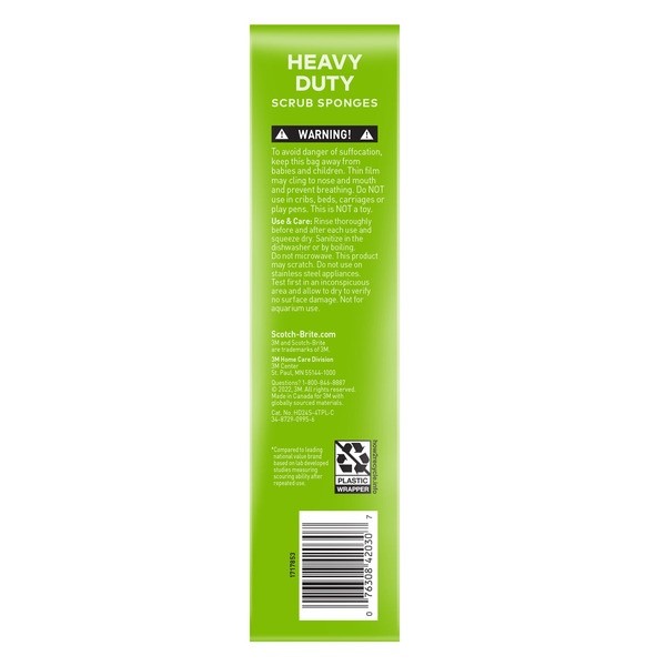 Scotch-Brite Heavy Duty Scrub Sponges 24 Pack. 3X Scrubbing Power 3M