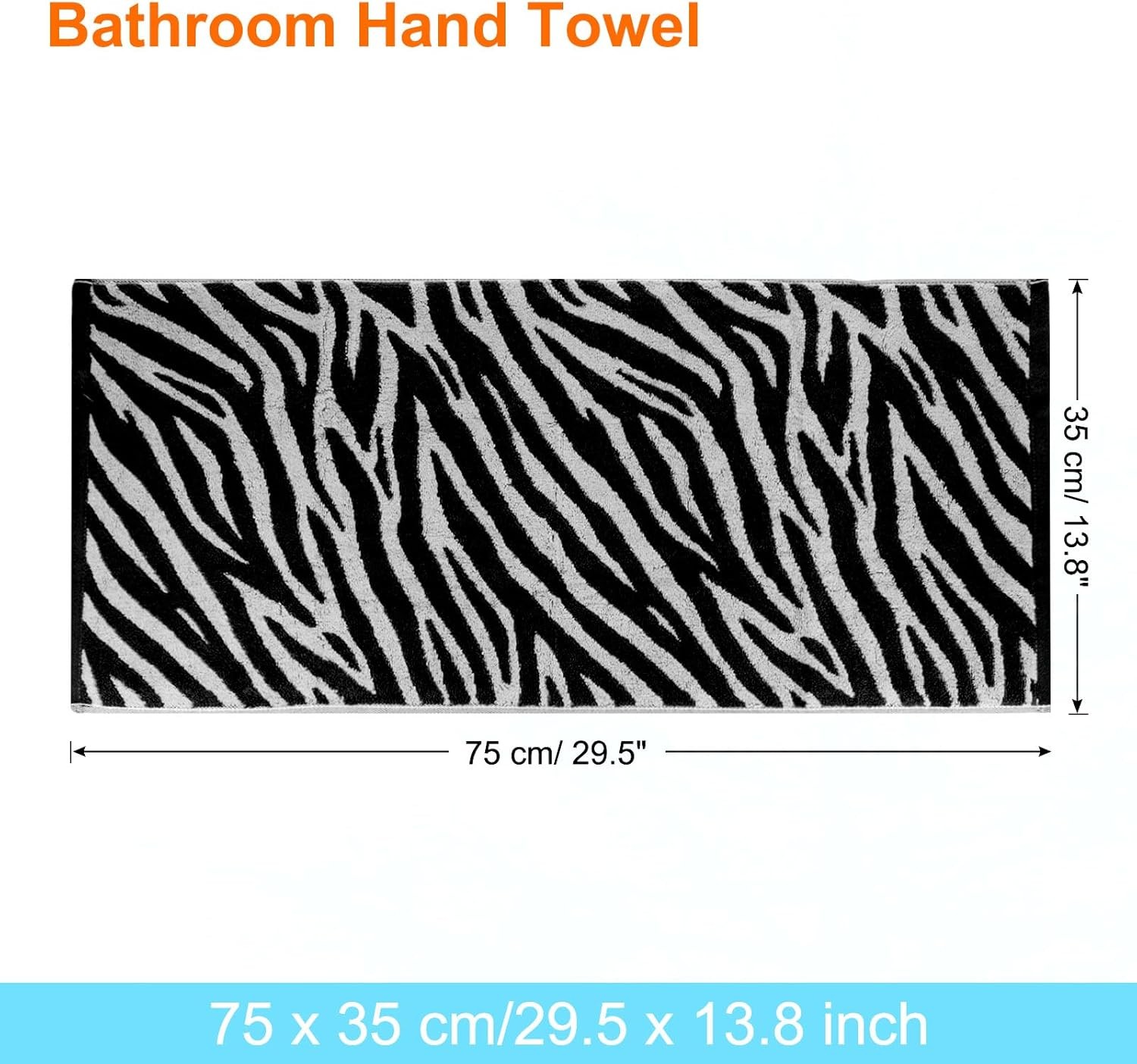 4 Pcs Bathroom Hand Towels Black/White Soft Absorbent Face Towels Cotton Wash