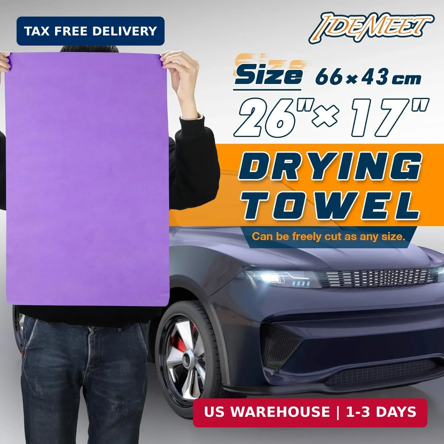 Premium Shammy Towel for Car, Super Absorbent 2 Pack 26″”x17″” Car Drying Towel,