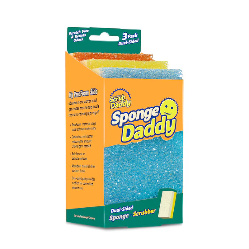 Scrub Daddy Sponge Daddy Cellulose Sponge with Scouring Pad 3-Pack