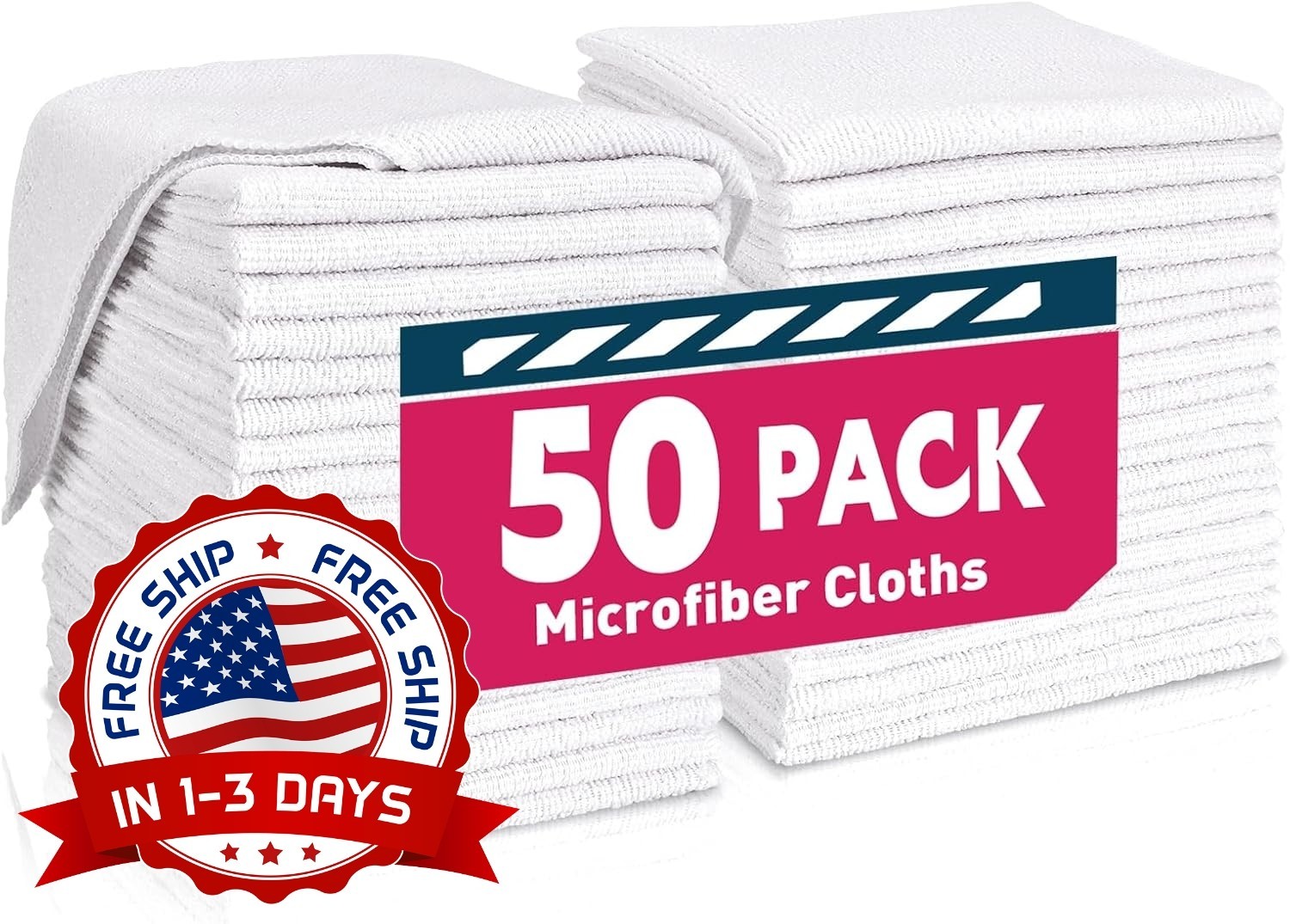 50 Toallas De Microfibra 12 x 12 Secado Rapido Para Limpieza Autos Carros Cocina