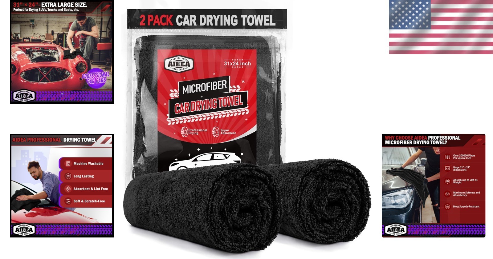 Professional-Grade Car Drying Towels 2PK – Soft, Durable, and Multi-Purpose