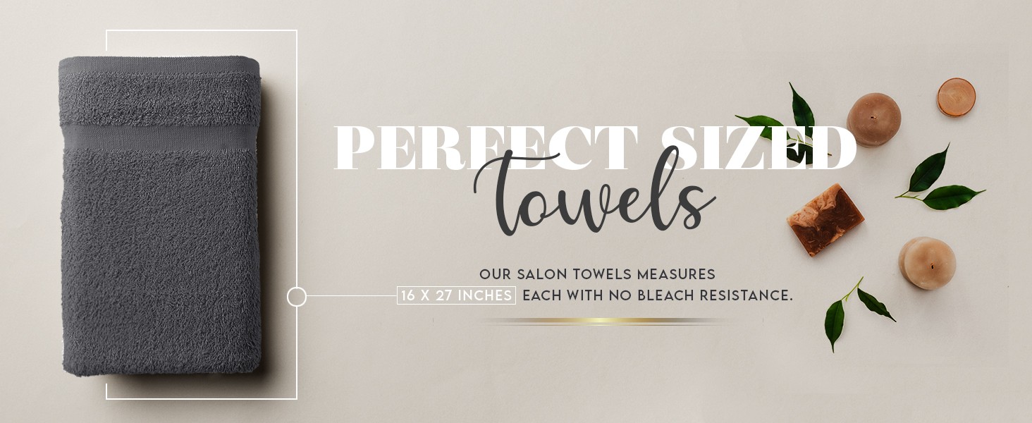 Salon Towel, Pack of 12, Not Bleach Proof, 16 by 27 Inches, Highly Absorbent