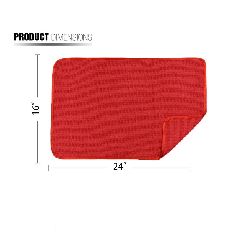 CarCarez Red Microfiber Towels 16″x24″ 380GSM 120PCS Bulk Detailing Towels