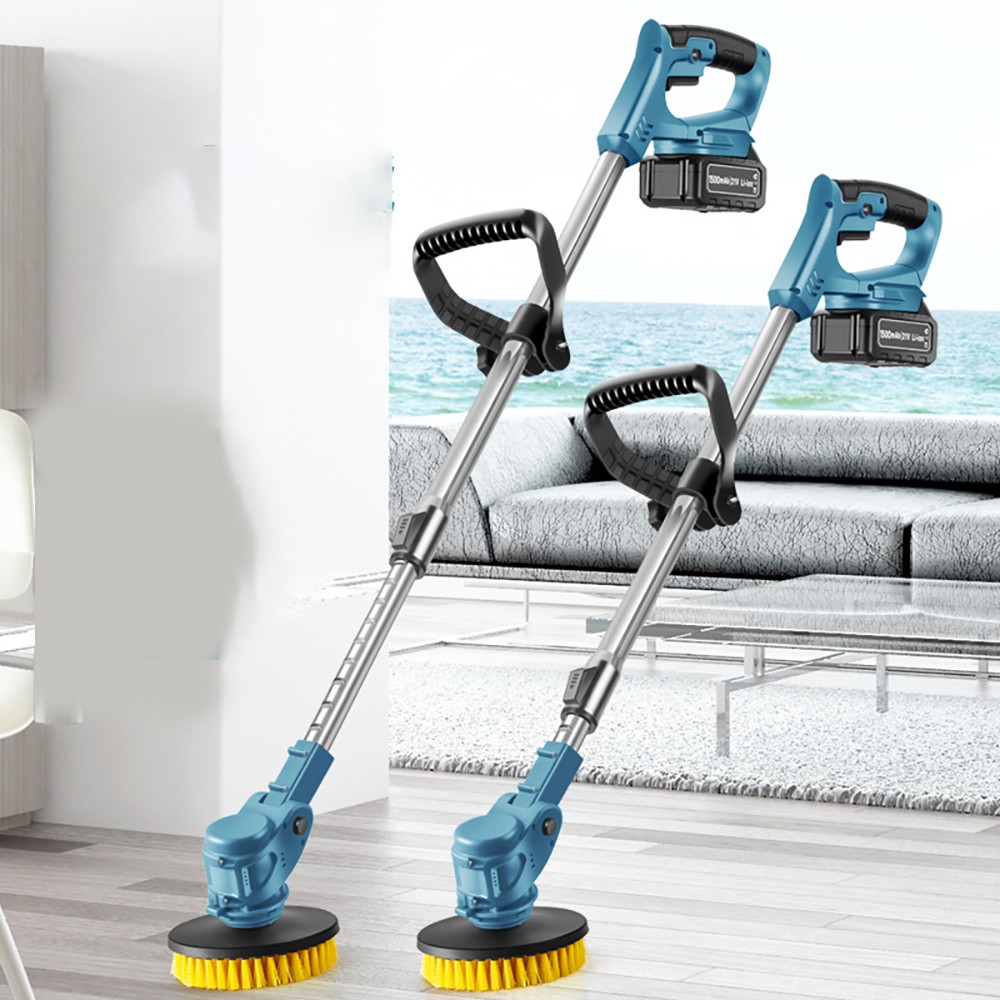 5000RPM Electric Spin Scrubber with Two Batteries Cordless Tile Floor Scrubber