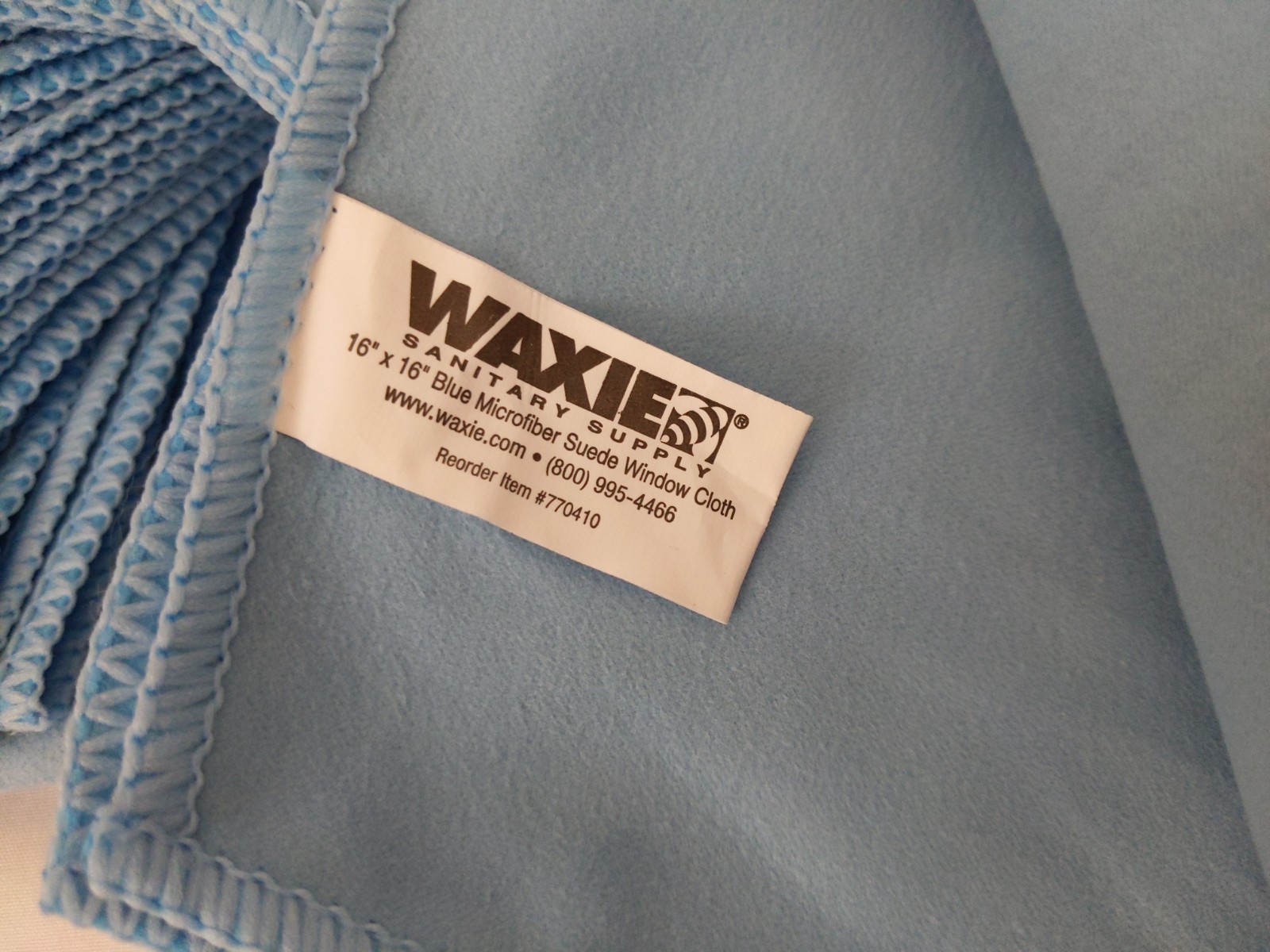 Waxie Blue Microfiber Suede Window Cloth 11 Pcs 16″ X 16″ 770410 Square