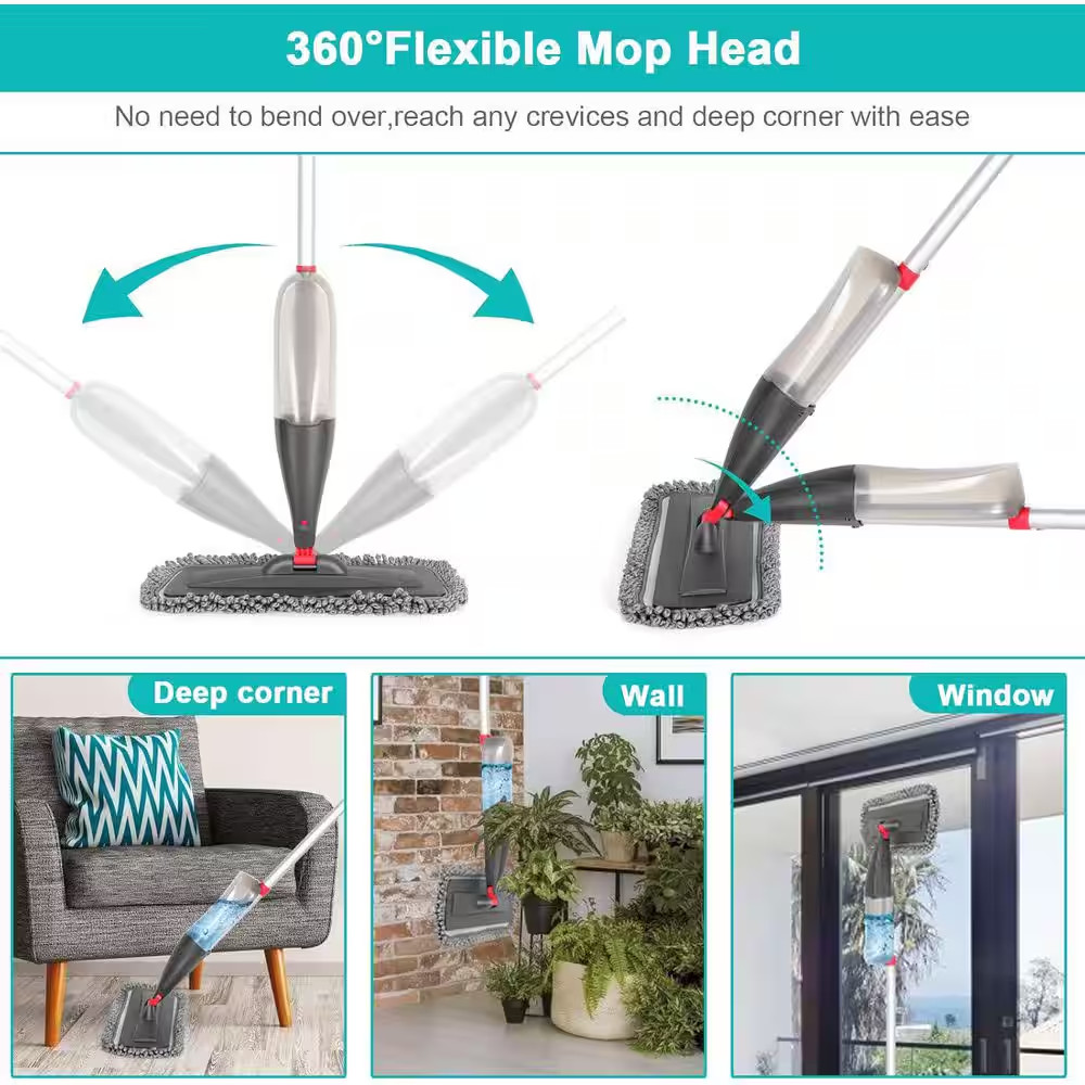 Commercial Cordless Floor Cleaning Spray Mop for Wood Hardwood Laminate Tile in