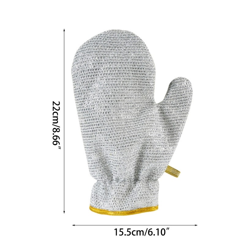2pcs Reliable Silver Wire Cleaning Gloves Dishcloth NonSlip and Easy to Grip