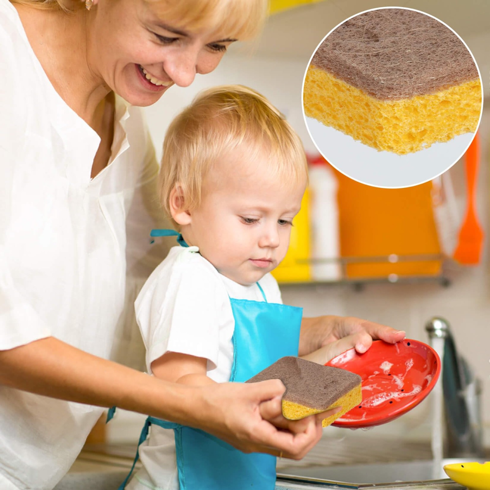10PCS Natural Sponges for Dishes Biodegradable Sponges Kitchen Eco Friendly …