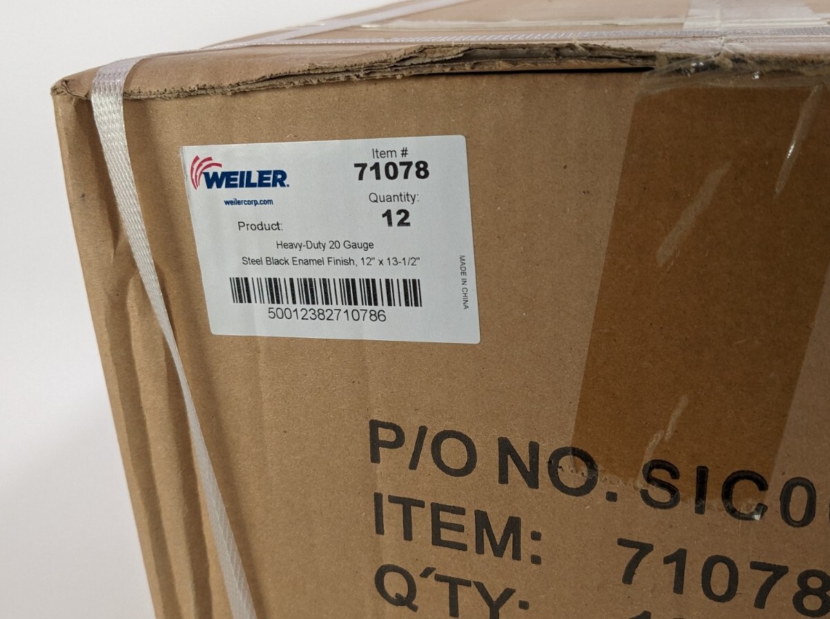 Weiler 71078 Heavy-Duty Metal Dust Pan (Pack of 12) Black