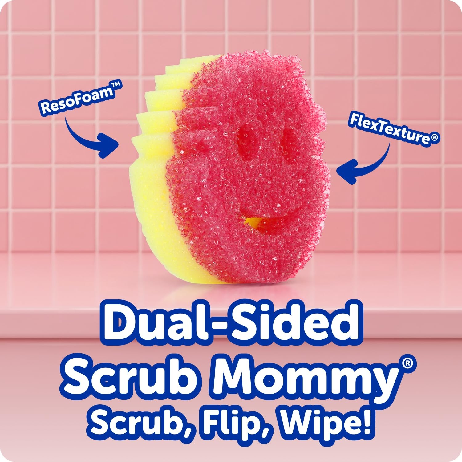 Scrub Mommy Kitchen Sponges – Dual-Sided Dish 3 Count (Pack of 1), Multicolor