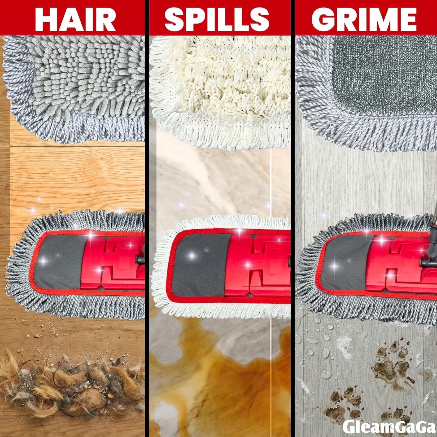 Dust Mop for Floor Cleaning with 4-in-1 Washable Pad System, Wet & Dry Multi-…