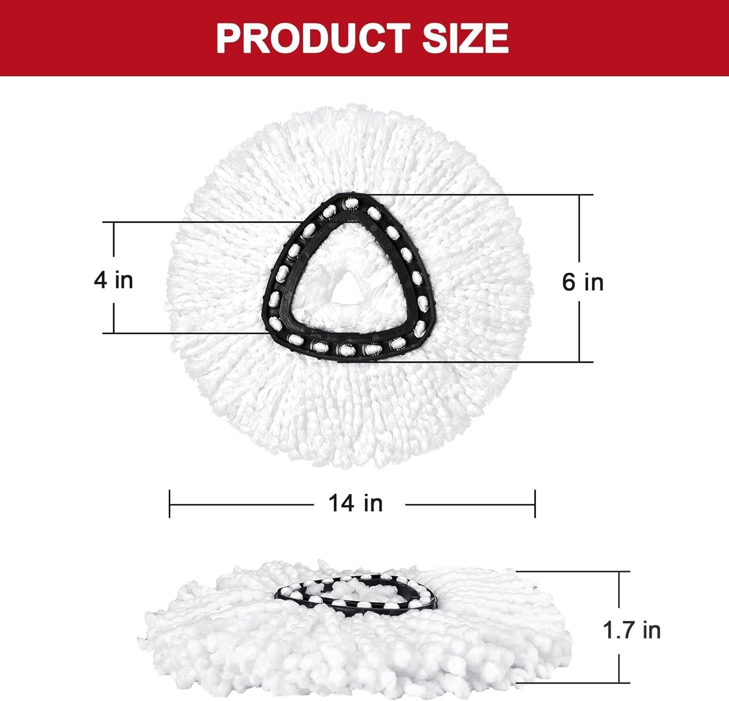 Microfiber Mop Heads Replacement Pack 4 for Spin Mop Easy Cleaning Floor