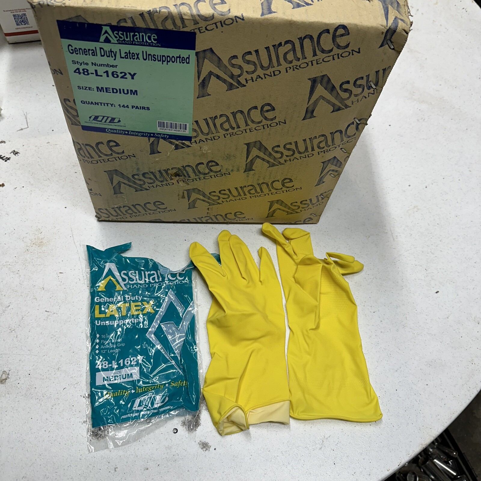 1 Case 144 Latex Dishwashing / Multipurpose Gloves Non Slip Grip MEDIUM
